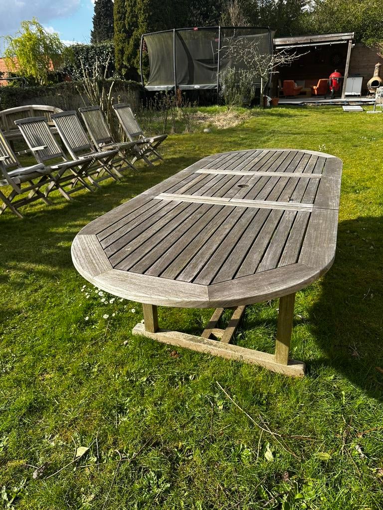 Teak houten tuinmeubelen, Tuin en Terras, Tuinstoelen, Ophalen, Gebruikt, Teakhout, Inklapbaar