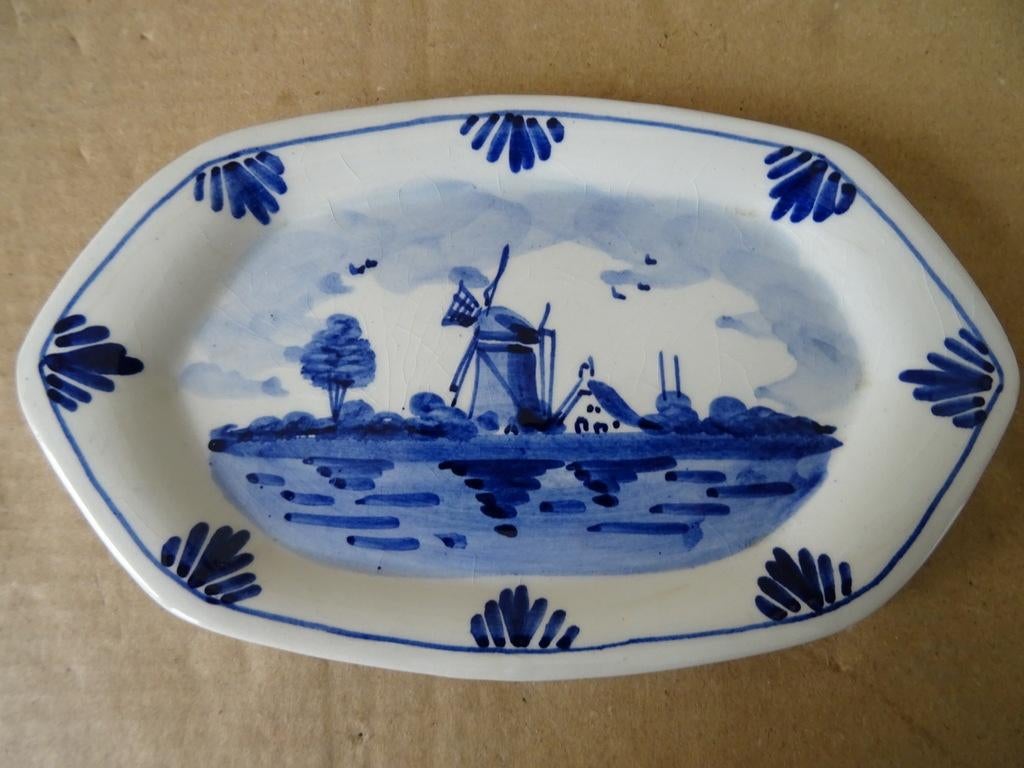 Plat bleu de Delft 17 cm Delfts Holland Handpainted 1960, Enlèvement ou Envoi