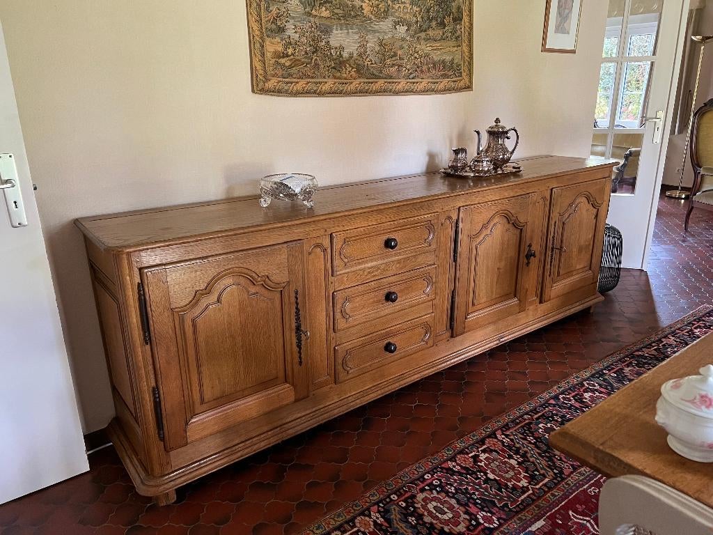 Buffet chêne Style Louis XV, Avec porte(s), 200 cm ou plus, Moins de 100 cm, Enlèvement
