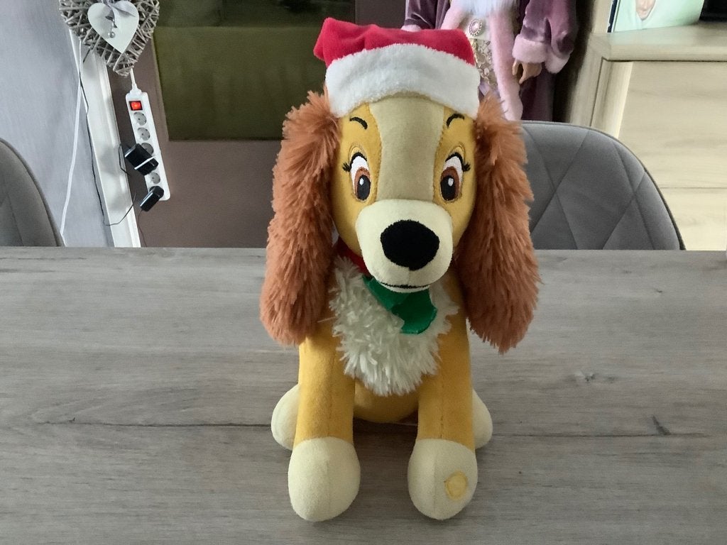 Personnage en peluche Disney La Dame et la Clochard (28 cm), Disney, Chien, Comme neuf, Moyen (20 à 80 cm)
