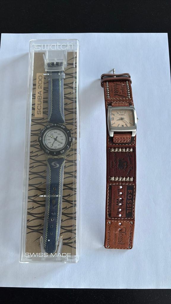 Fossil en swatch horloge, Bijoux, Sacs & Beauté, Enlèvement, Utilisé, Fossil