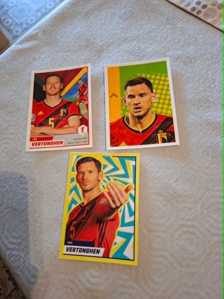 Panini / 3 Stickers / Jan Vertonghen / Rode Duivels, Ophalen of Verzenden, Zo goed als nieuw, Poster, Plaatje of Sticker