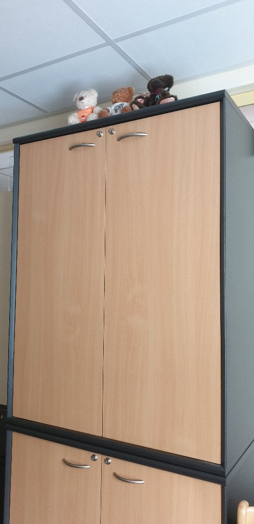 Kasten (boeken of andere spullen), Ophalen, Bureel: zwart en beuk, Met deur(en), 100 tot 150 cm