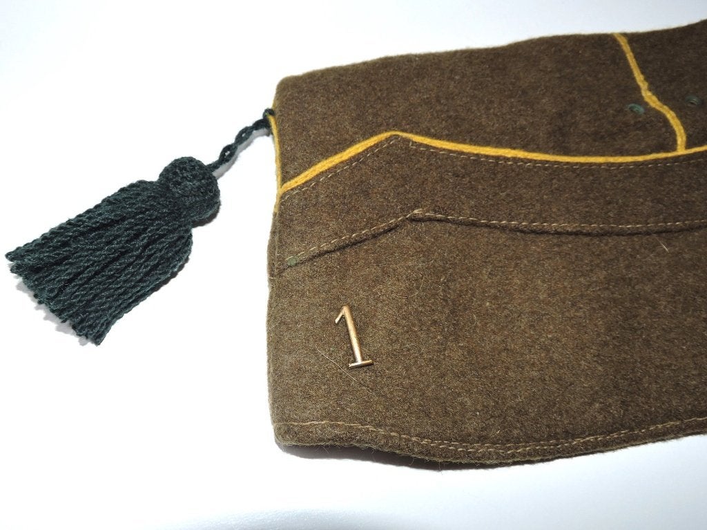 1940 Veldmuts ABL 1ste Regiment Jagers te Voet Reglementair, Verzamelen, Ophalen of Verzenden, Overige soorten