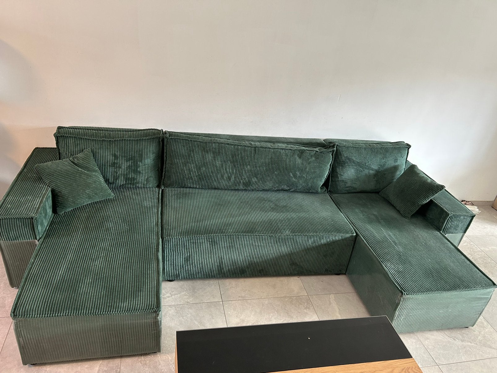 Zetel U-vorm met slaapbank + GRATIS salontafel en TV-meubel, Maison & Meubles, 100 à 125 cm, Quatre personnes ou plus, Enlèvement