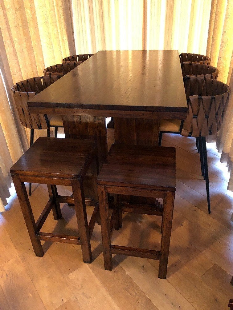 BARTAFEL TEAKHOUT Flamant - BAR tafel hoge eettafel barkruk, Enlèvement, Comme neuf