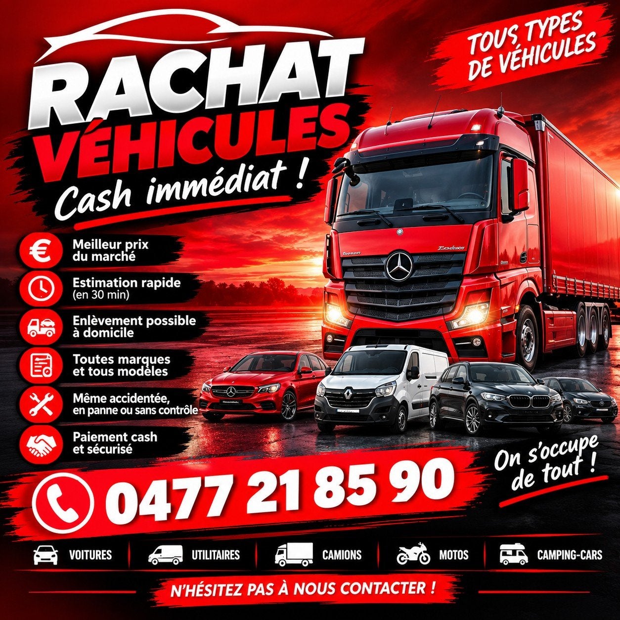 ❗❗ RACHAT VOITURE EN PANNE ACCIDENTÉ IMPORT EXPORT ❗❗, Enlèvement ou Envoi