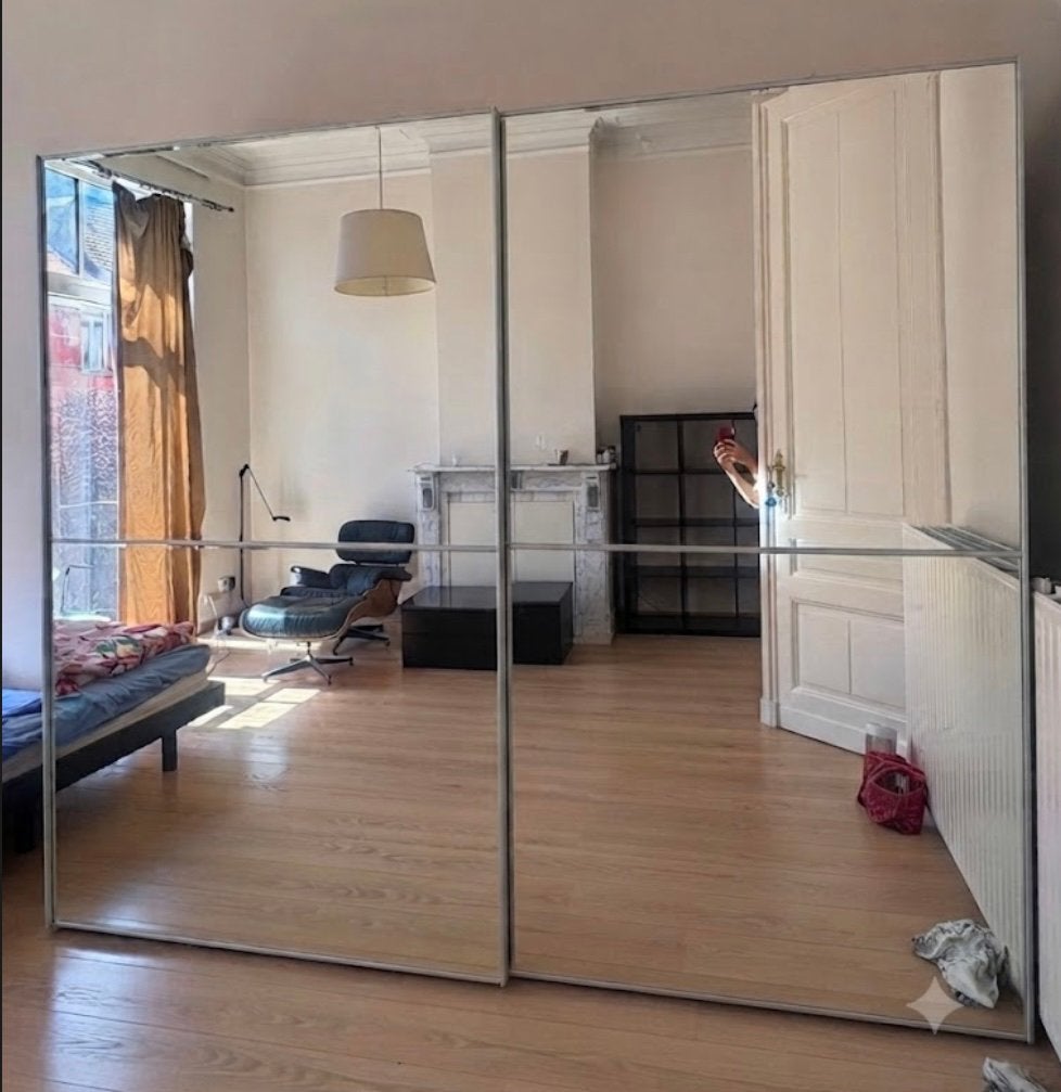 Armoire dressing avec portes coulissantes miroir 220 x 256cm, Maison & Meubles, Enlèvement, Comme neuf, Chêne, Avec porte(s)