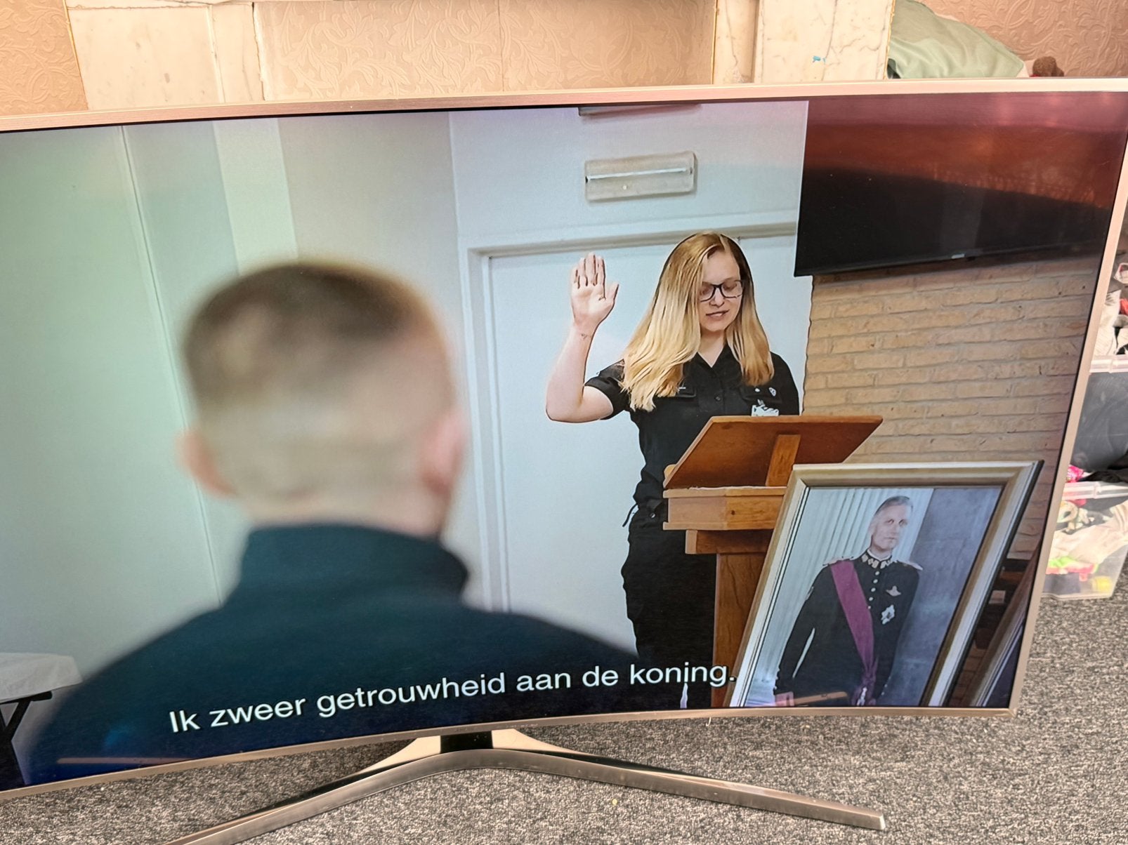 Samsung 65" Curved Smart TV + Soundbar | Werkt Perfect € 400, Enlèvement, Utilisé, Samsung, Smart TV