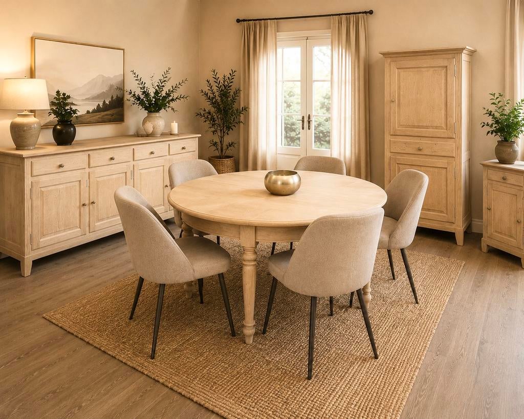 Salle à manger complète en chêne Aérogommée, Enlèvement, Comme neuf