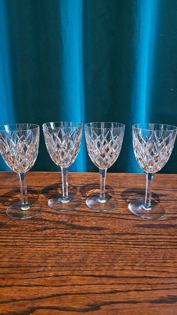 4 grote geslepen kristallen waterglazen in Baccarat-stijl, Ophalen