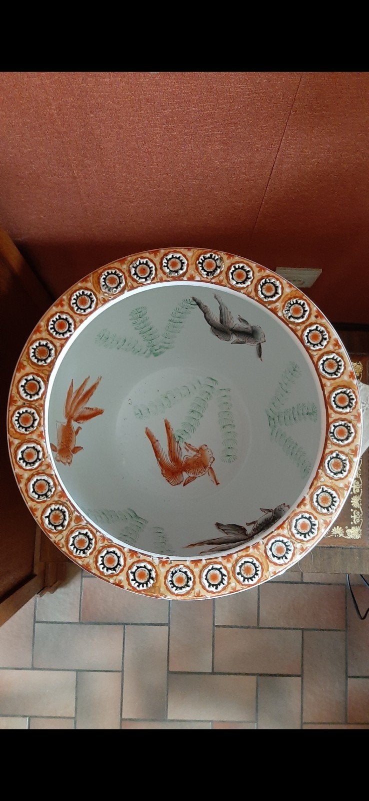 Très beau grand cache pot chinois en porcelaine (aquarium ?), Enlèvement