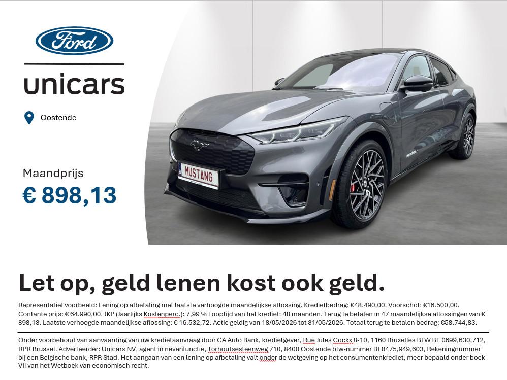 Ford Mustang Mach-E 91kWh 358kW Extended Range GT AWD BTW-Wa, Auto's, Ford, Automaat, Stof, Gebruikt, https://public.car-pass.be/vhr/cc8803e2-232e-472a-a6df-b4d6714109b5