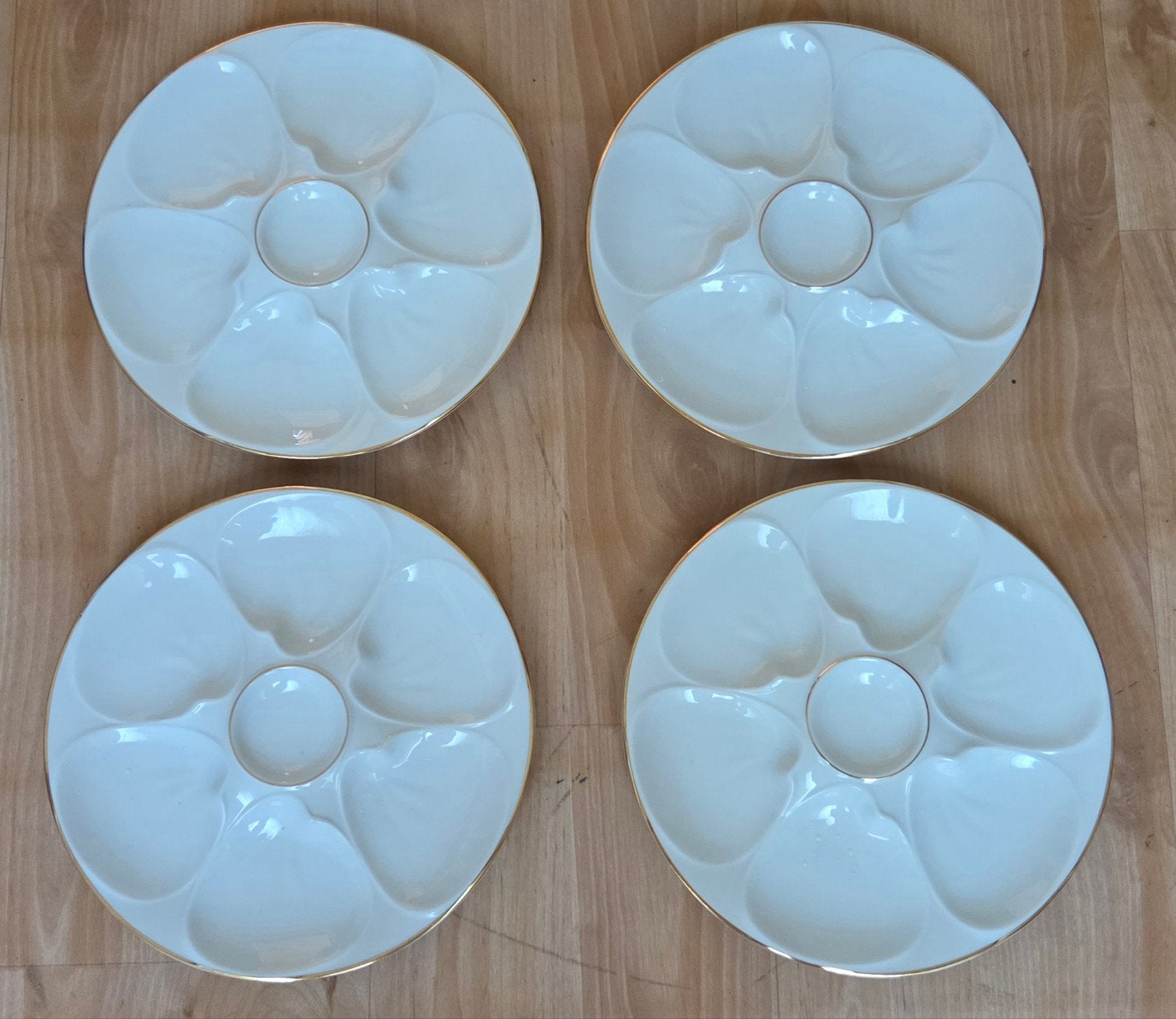 4 witte porseleinen oesterborden Edelstein Bavaria, Ophalen