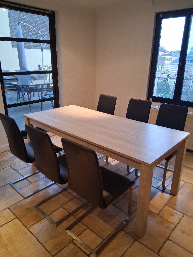 Tafel + Stoelen (6stuks), Ophalen, Gebruikt, 50 tot 100 cm, Vijf personen of meer
