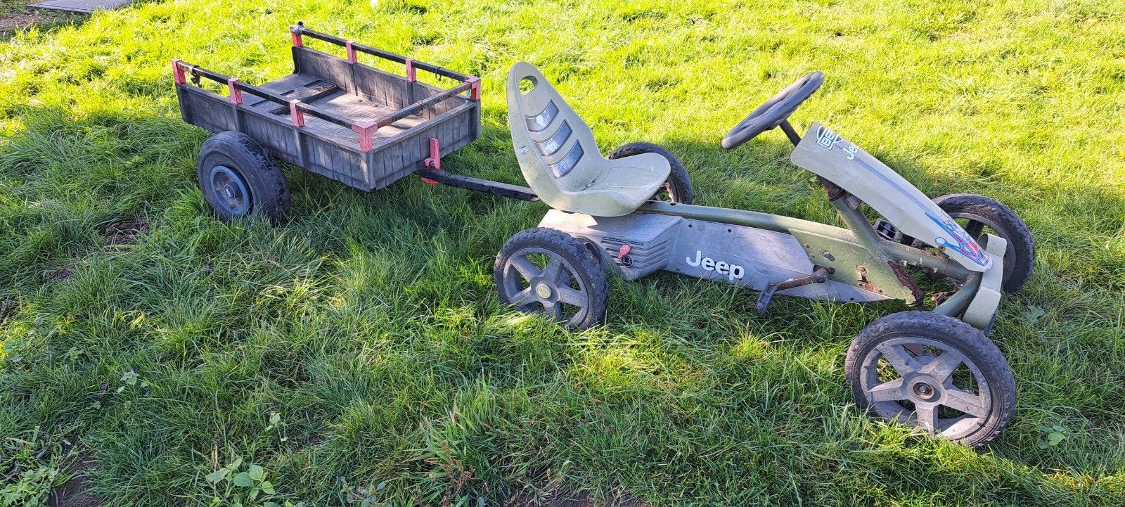 go cart jeep met kar, Ophalen