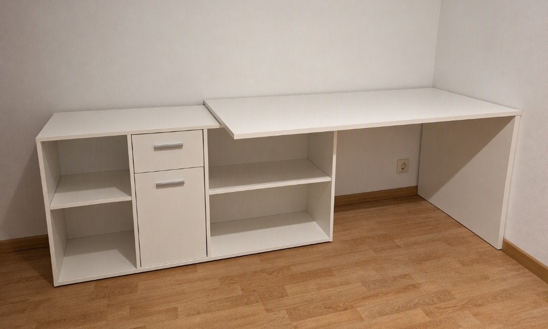 bureau blanc. parfait état, Autres marques, 68 cm, 137 cm, Enlèvement