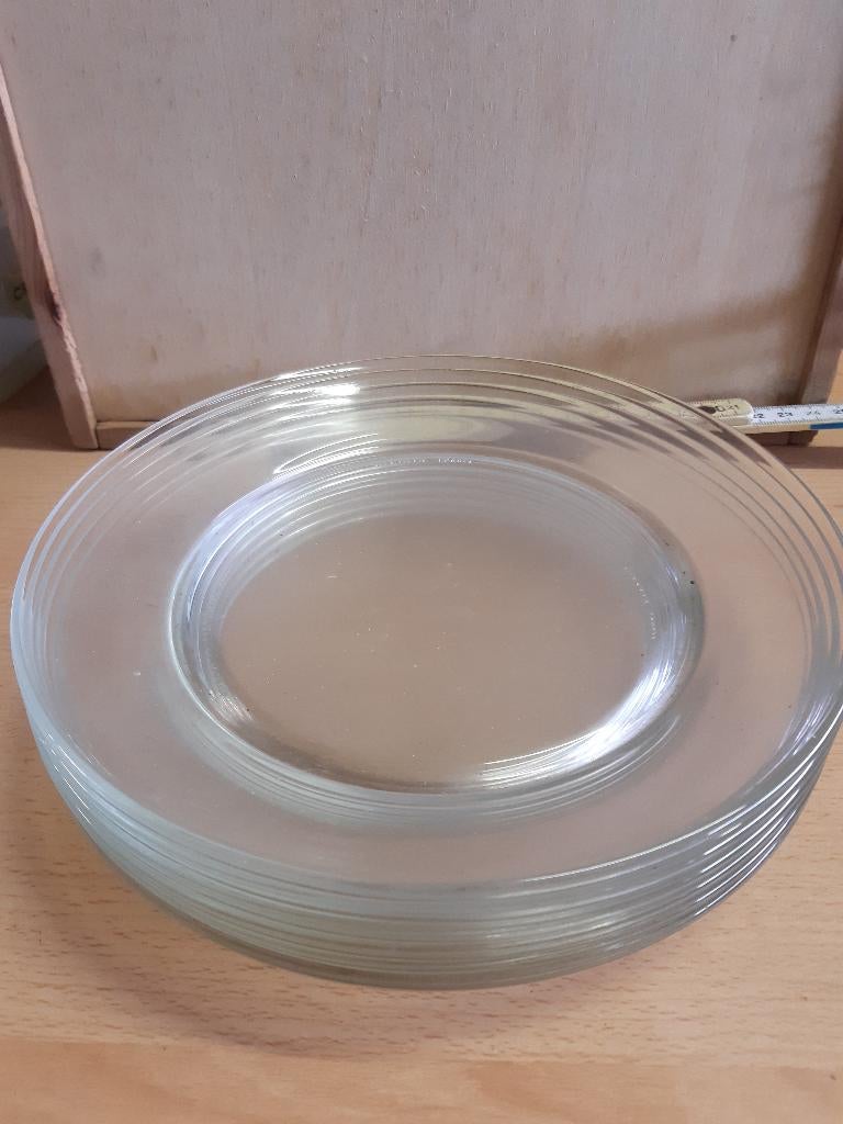Assiettes plates et creuses, Uni, Assiettes(s), Comme neuf, Verre