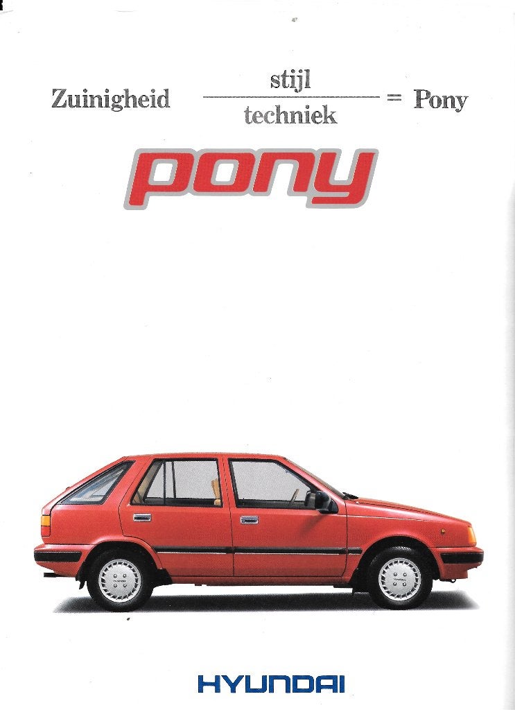 HYUNDAI PONY 5-DEURS,  1987, Ophalen of Verzenden, Zo goed als nieuw, Overige merken