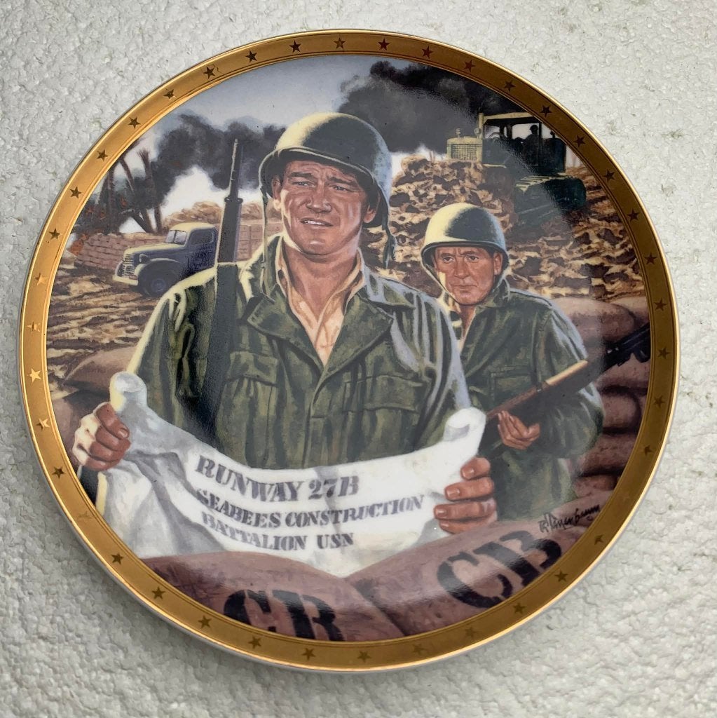 Souvenir bord, John Wayne, Bravery under Fire, Royal Doulton, Verzamelen, Militaria | Algemeen, Ophalen of Verzenden, Landmacht