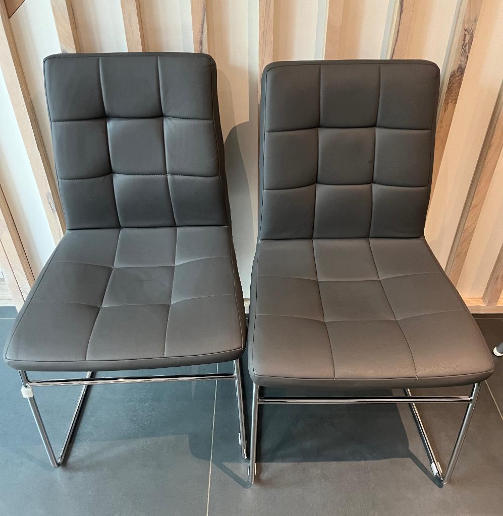 chaises, Maison & Meubles, Gris, Comme neuf, Deux, Enlèvement