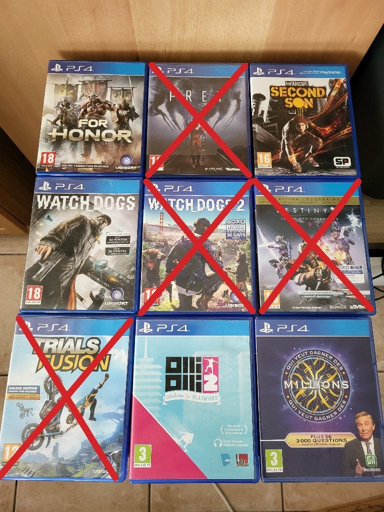 Lot de jeux PS4 (PlayStation 4), Enlèvement