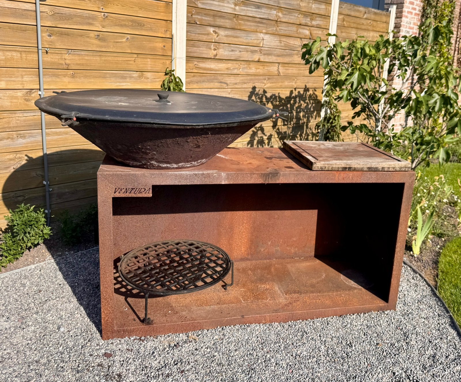 PLANCHA BBQ/OFYR STIJL CORTENSTAAL BUITENKEUKEN–GOEIE STAAT, Tuin en Terras, Ophalen