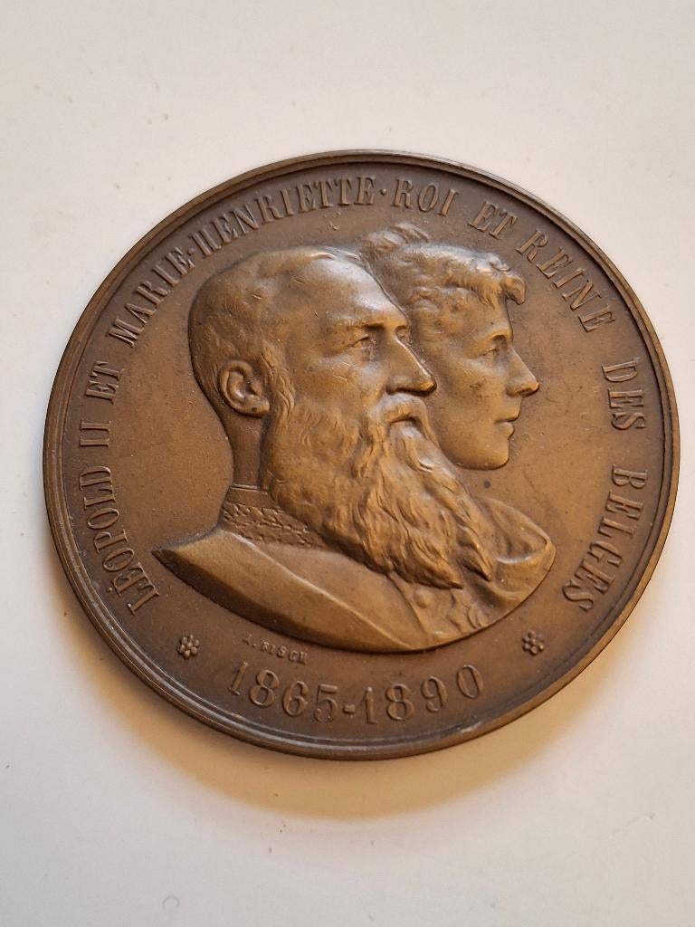 Medaille Koning Leopold II - Koningin Marie - Henriette, Verzamelen, Verzenden, Gebruikt, Overige typen