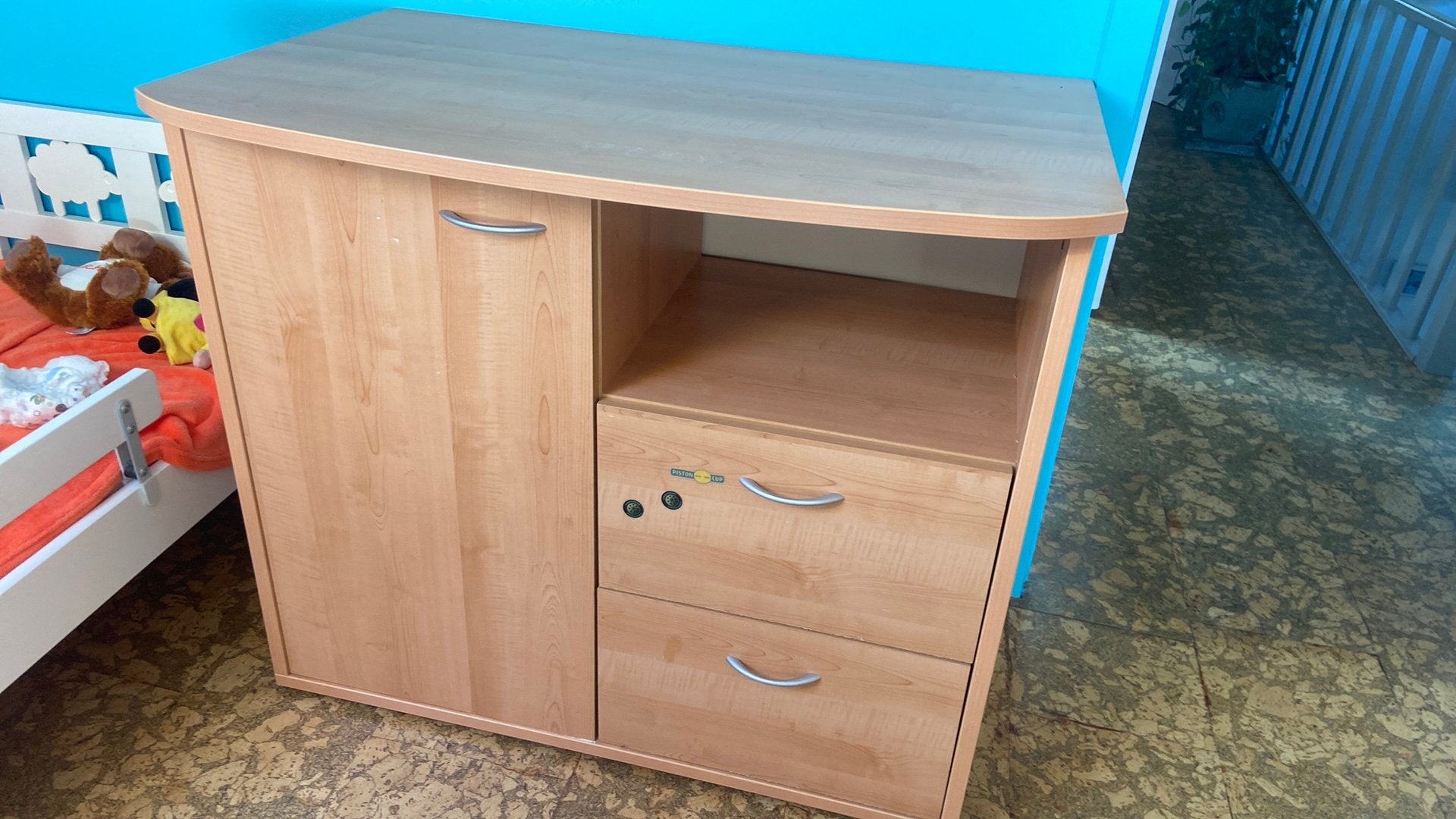 Kinderbedje en commode, Kinderen en Baby's, Ophalen, Gebruikt, 50 tot 70 cm, 100 cm of meer