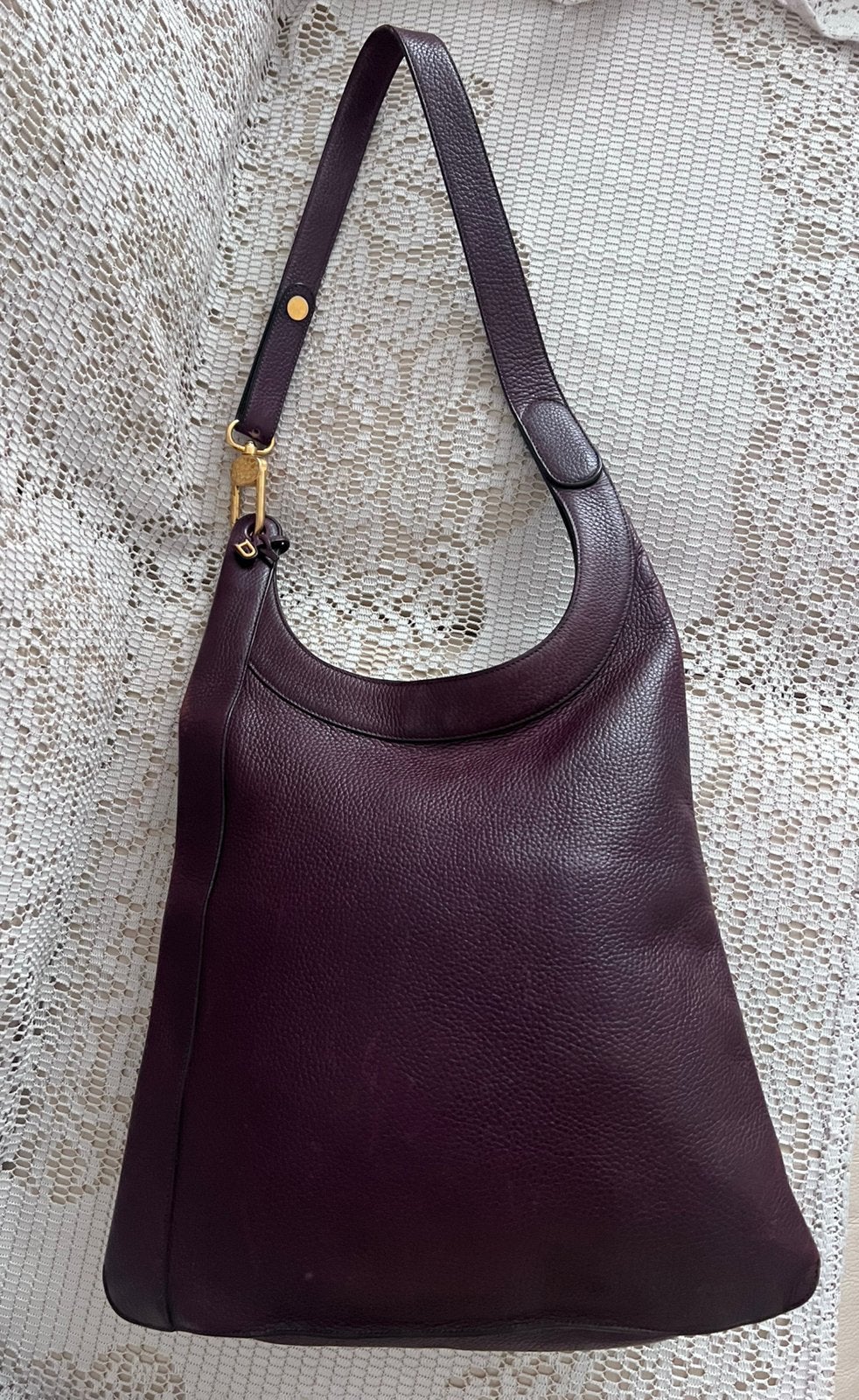 Sac DELVAUX modèle Jongleur cuir aubergine, Enlèvement ou Envoi, Comme neuf, Rouge, Cuir