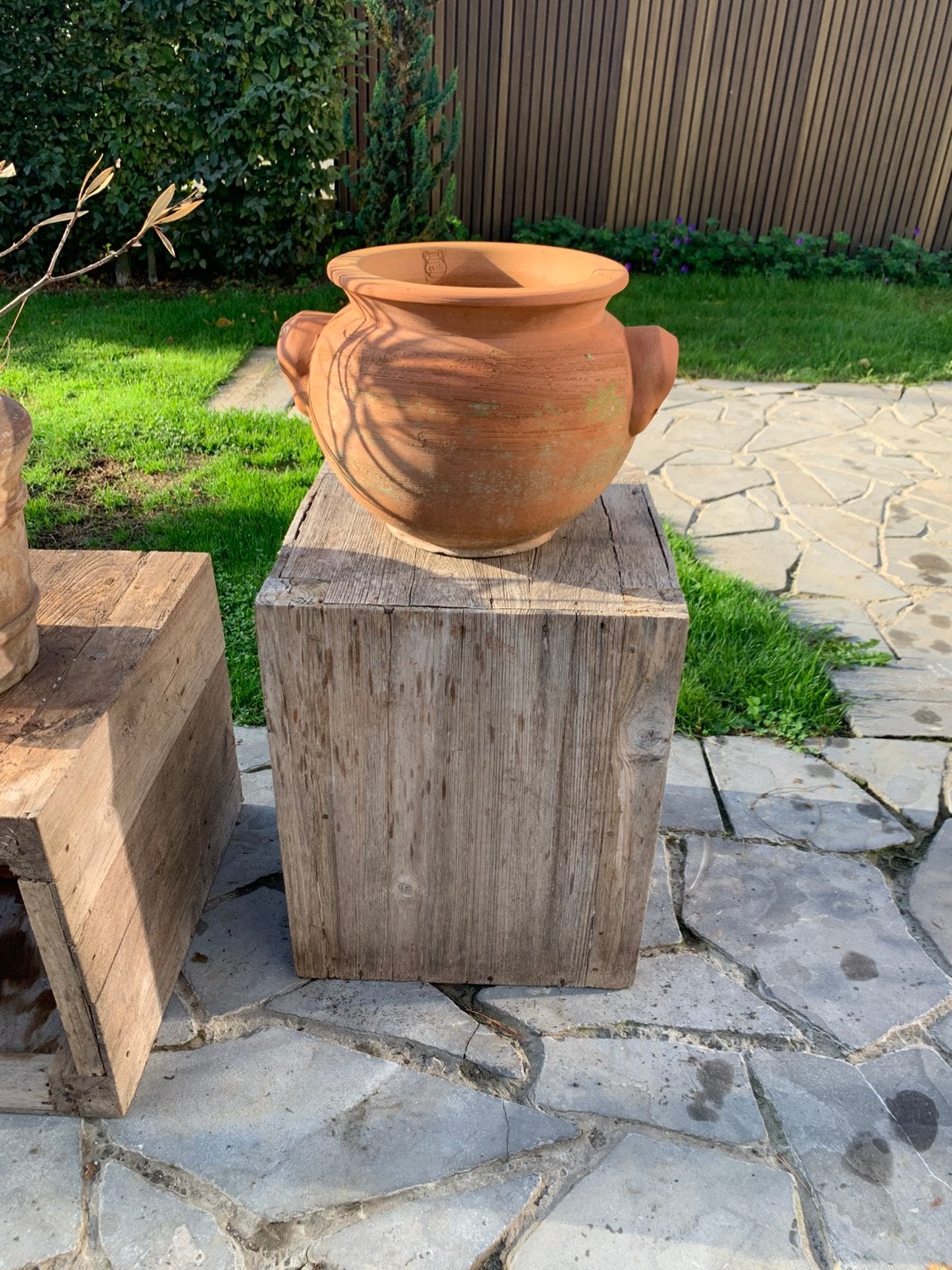 Teaken bloembak, Ophalen, Gebruikt, Hout