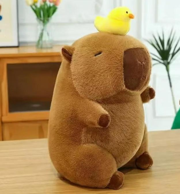 Capybara met eendje schattige pluche knuffel (25cm), Verzenden, Nieuw