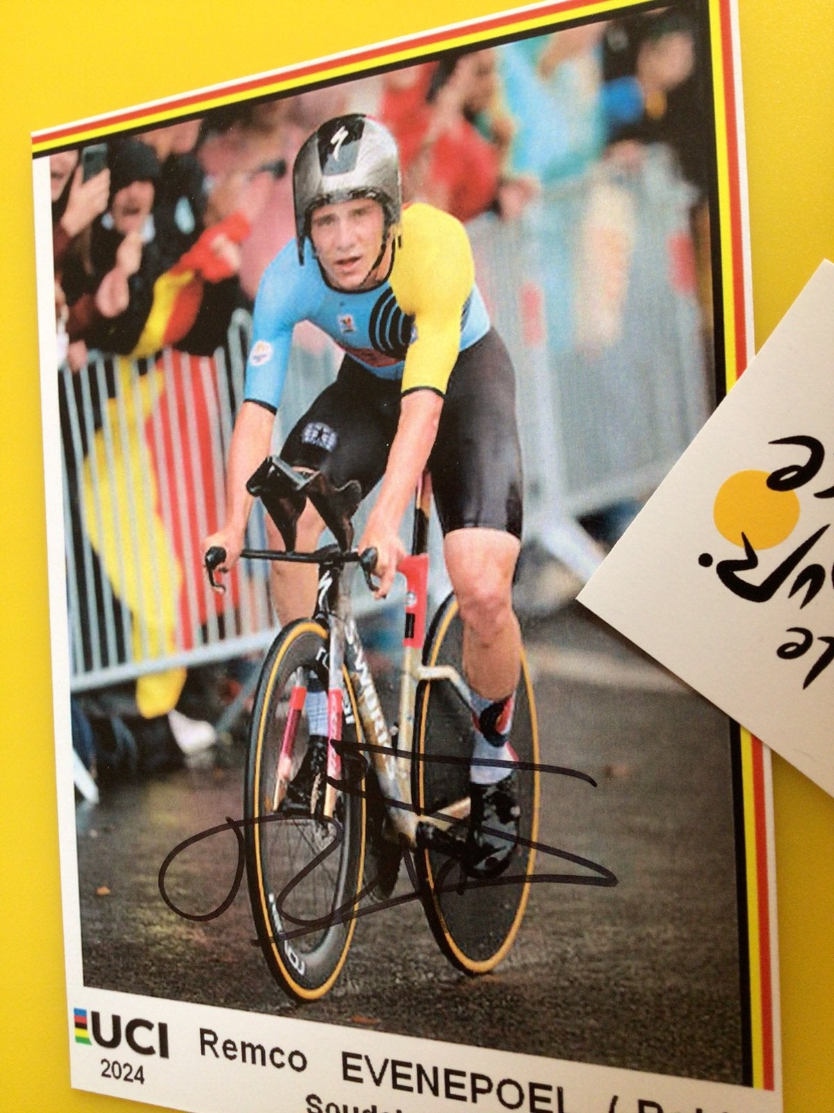 Wielerkaart 2024 parijs  remco evenepoel signe, Verzenden