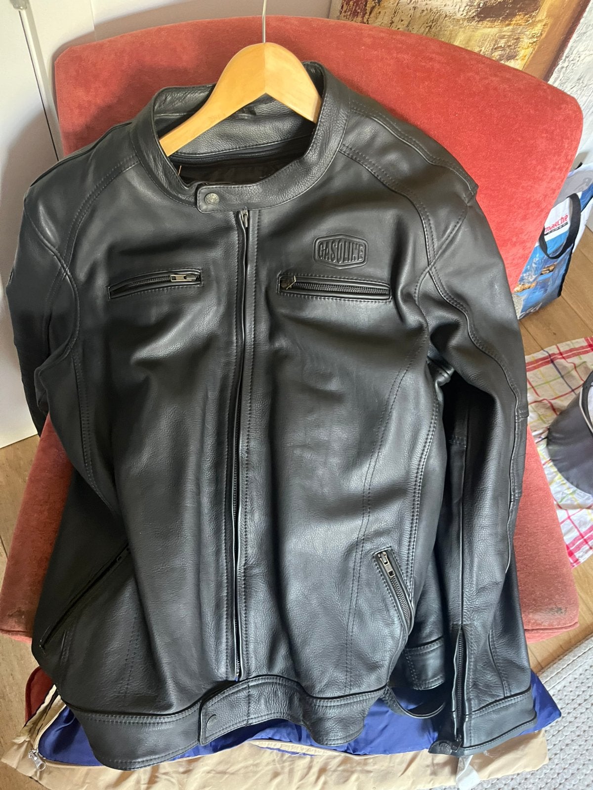 Veste motoen cuir Gasoline 3XL, Motos, Vêtements | Vêtements de moto, Enlèvement ou Envoi, Seconde main, Hommes, Manteau | cuir