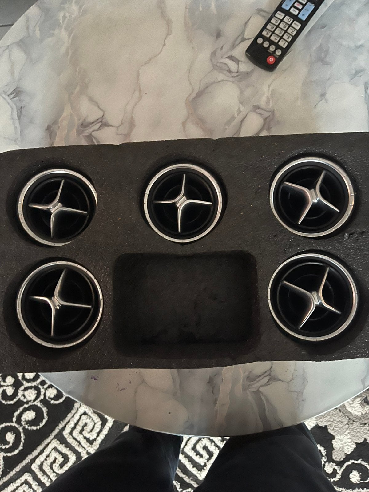 5x Mercedes-Benz AMG ventilatieroosters zwart met zilver, Enlèvement ou Envoi