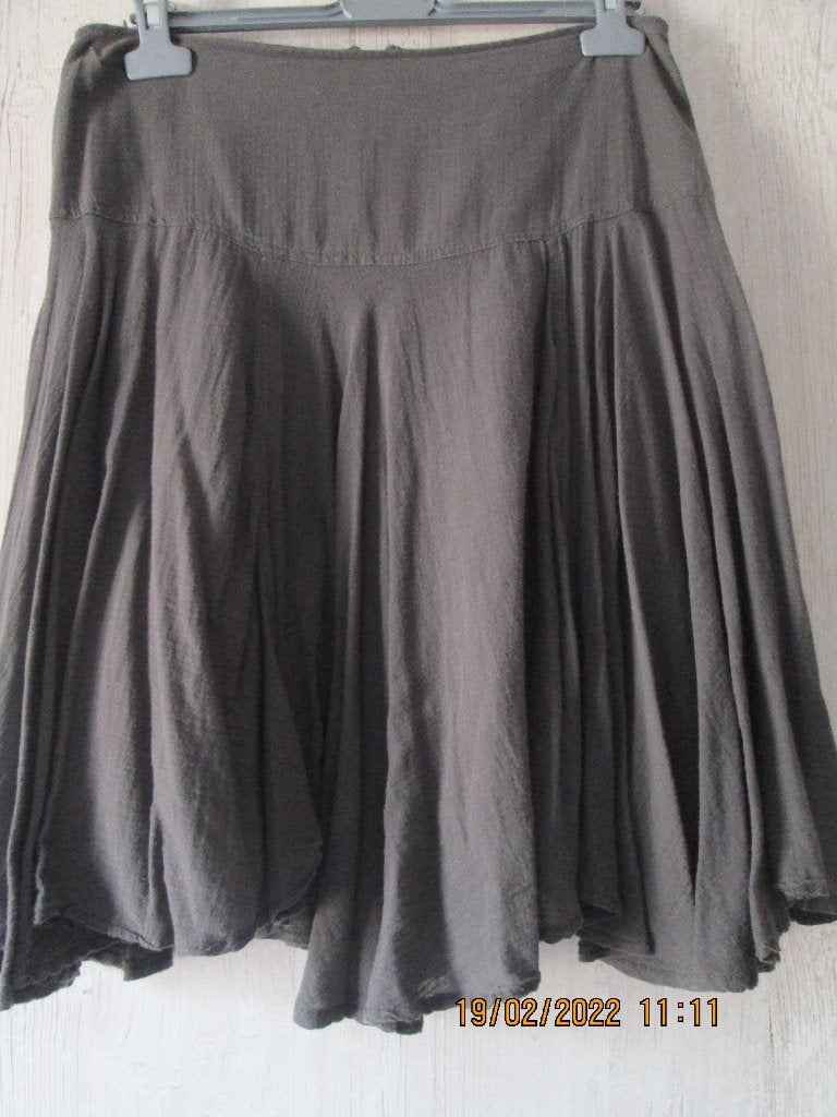 Jupe fluide doublée Kaki « Zara », taille S ., Ophalen, Zara, Zo goed als nieuw, Maat 36 (S)