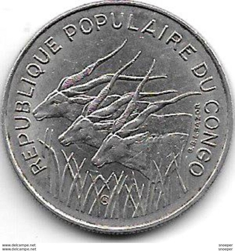 congo republic 100 francs 1971 km 1 xf+, Verzenden, Overige landen, Losse munt