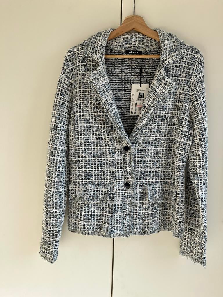 Nieuw trendy vestje! Met label. Merk Olsen, Kleding | Dames, Ophalen of Verzenden, Maat 38/40 (M), Blauw, Jasje