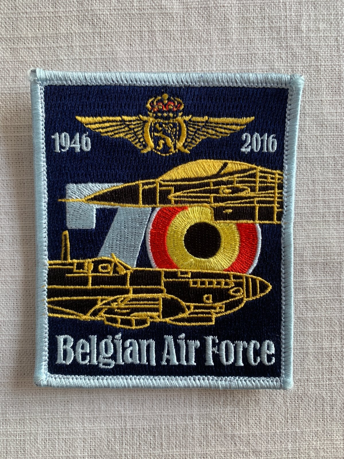 Patch Belgian Air Force Sqn 70 years, Collections, Envoi, Comme neuf