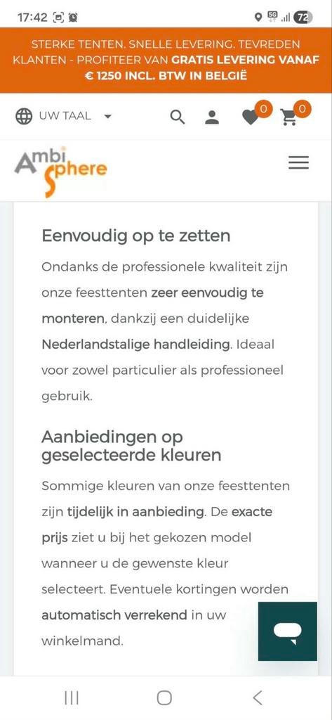 Partytent, Ophalen