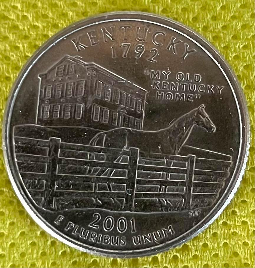 Américain quarter dollar P Kentucky 2001, Ophalen, Losse munt