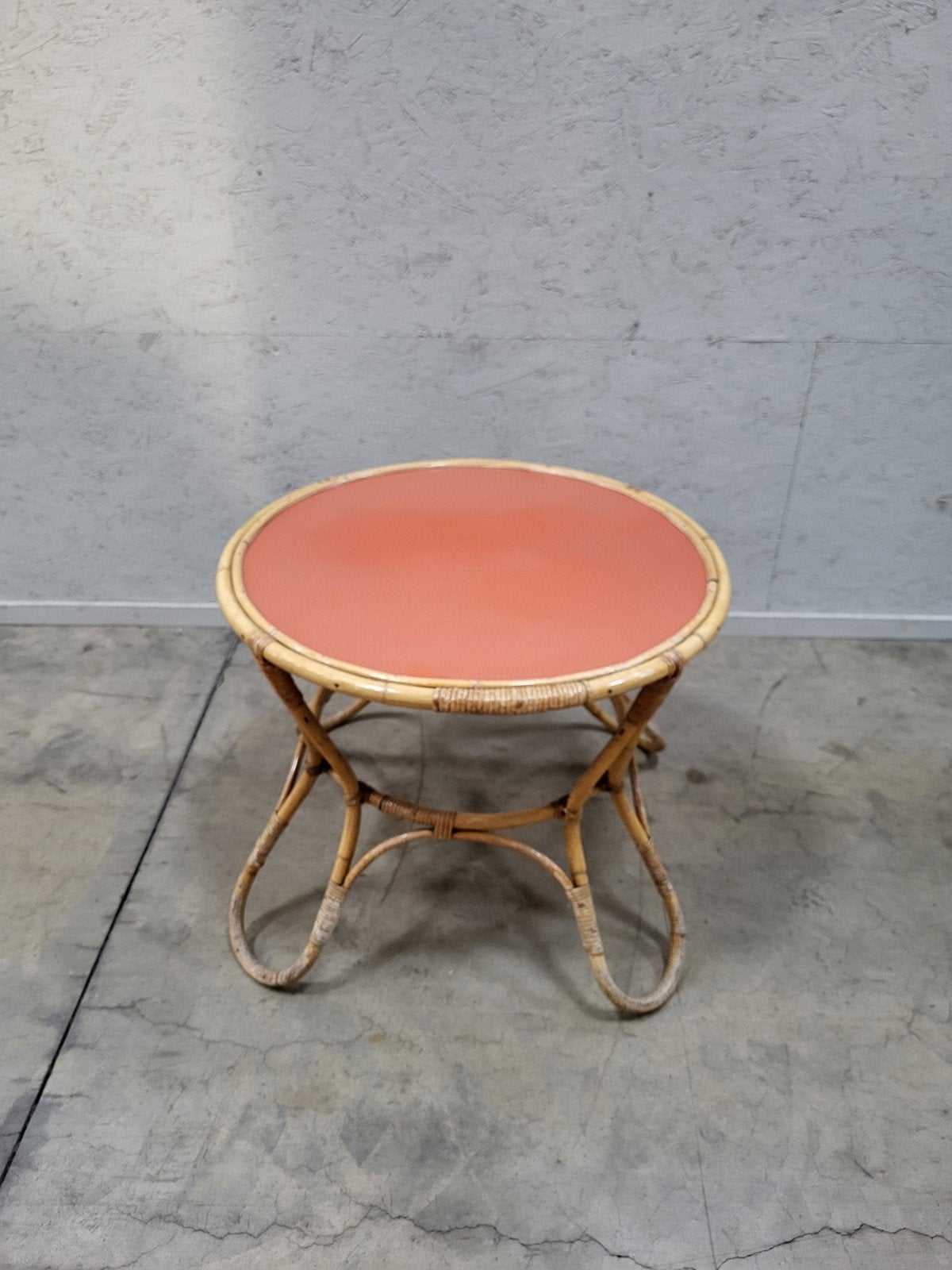 Table basse vintage en rotin Diabolo, Maison & Meubles, Tables | Tables de salon, Enlèvement