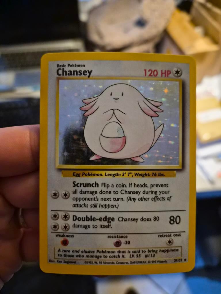 Set de base Chansey Holo 3/102, Hobby & Loisirs créatifs, Enlèvement ou Envoi, Utilisé, Cartes en vrac, Foil