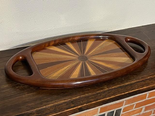 Vintage houden dienblad met inlegwerk, Antiek en Kunst, Ophalen