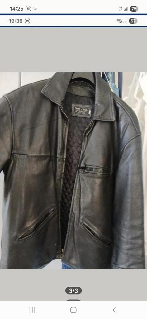 BCBG XL/XXL BUFFALO 3/4 LEREN JAS PRIJS 40, Ophalen, Blauw