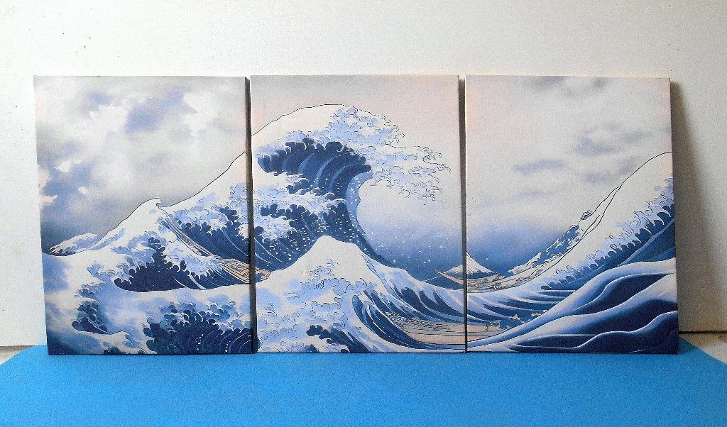 Oosterse tsunami door Kanagawa, 30 cm, Oosters, 30 cm, Ophalen of Verzenden