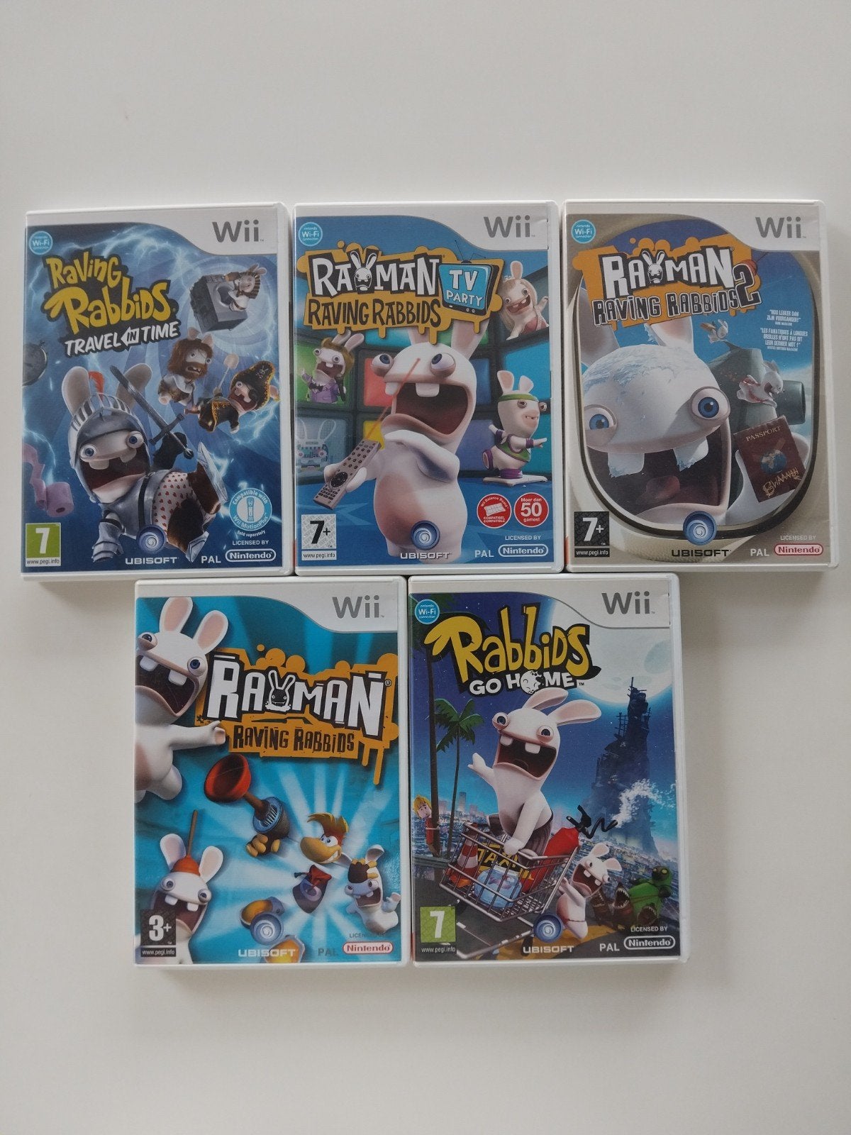 5x Rayman Raving Rabbids Nintendo Wii – complete bundel, Games en Spelcomputers, 2 spelers, Ophalen of Verzenden, Zo goed als nieuw