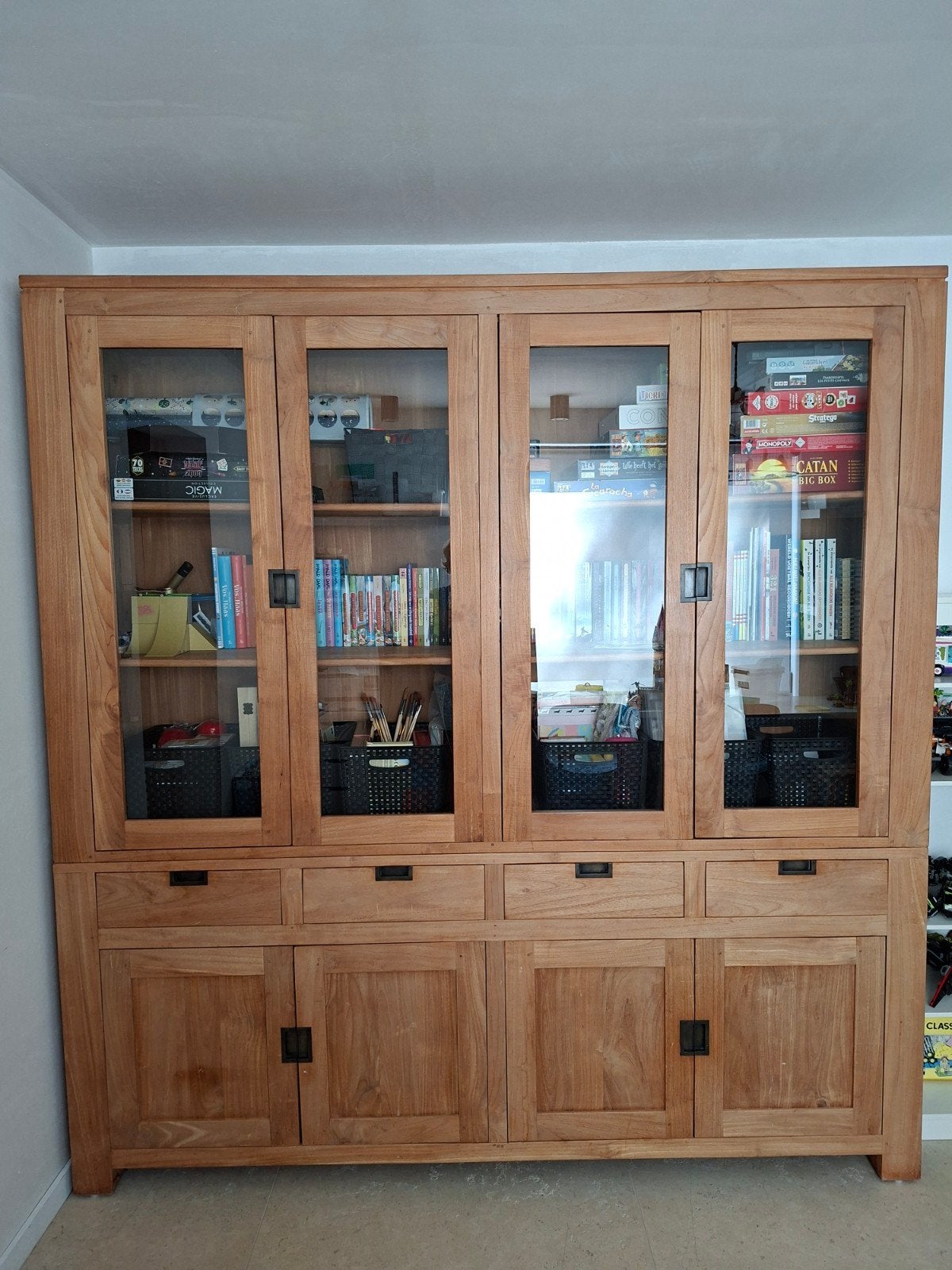 Buffetkast in teakhout, Huis en Inrichting, Ophalen, 200 cm of meer, Teakhout, Met lade(s)