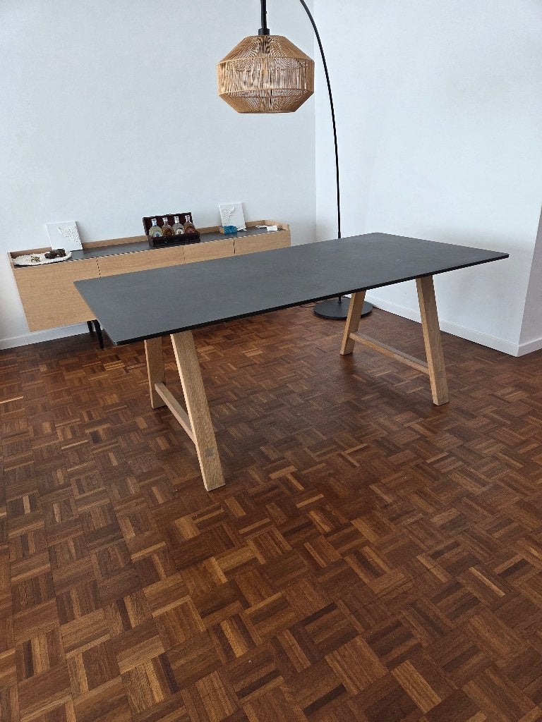 Andersen Furniture T1 Design tafel 180 x 95 cm (Eiken/Zwart), Ophalen, Gebruikt, Eikenhout, 50 tot 100 cm