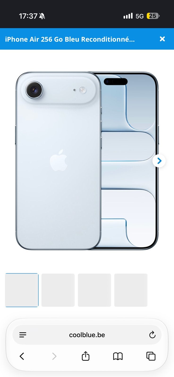Iphone 17 air 256gb, Télécoms, Enlèvement, Sans abonnement, Sans simlock, Bleu